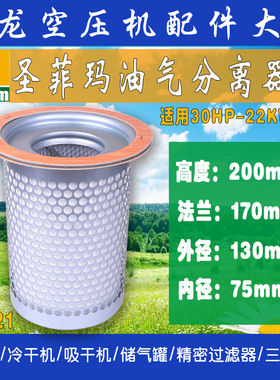 郑州22KW螺杆空压机油气分离器 油分芯 圣菲玛Sanfam油分SB521