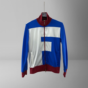 意大利潮牌FM男士春秋拼色立领休闲运动百搭弹力修身薄绒夹克外套