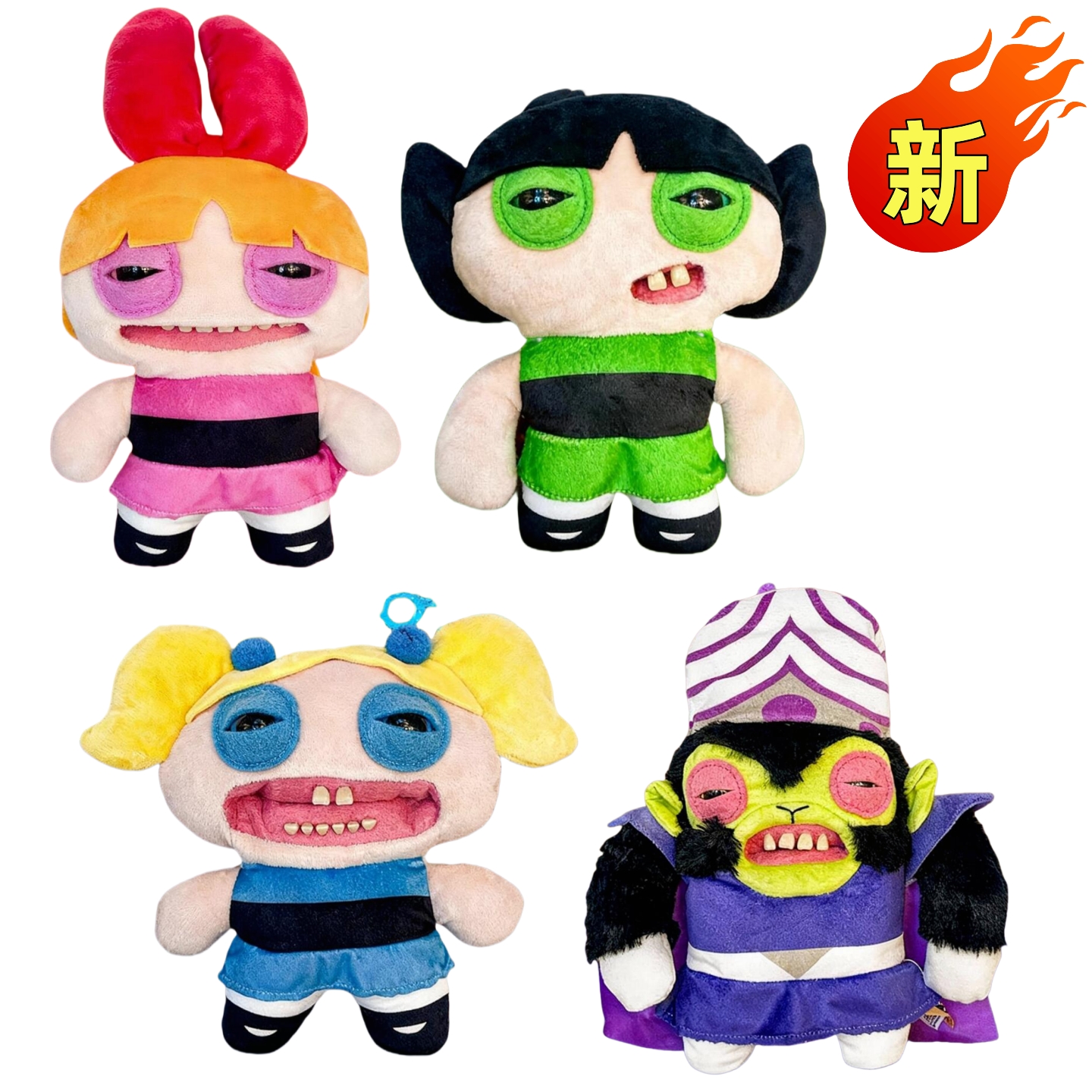 Fuggler萌牙怪兽飞天小女警联名款花花毛毛绒公仔网红搞怪