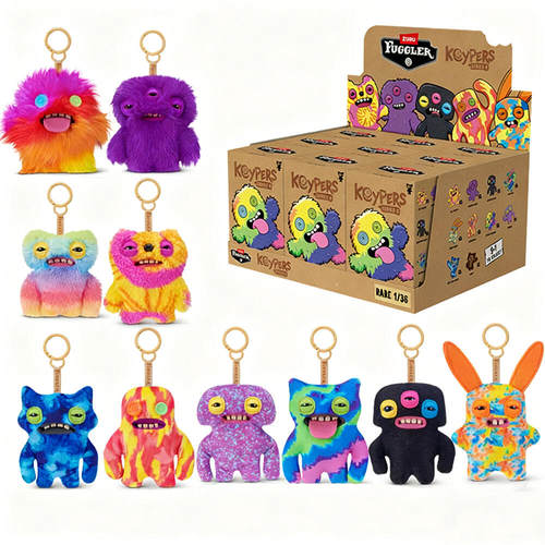 Fuggler官方正版萌牙怪兽盲盒毛绒挂件丑萌搞怪公仔钥匙扣挂包
