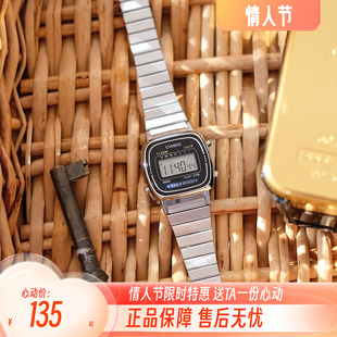 Casio卡西欧女表复古防水闹钟手表电子表小方块金表LA670WA-1D