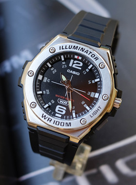 卡西欧CASIO正品钢铁之心大盘运动指针防水学生表男表MWA-100H-1A