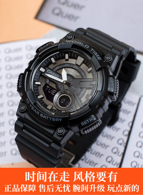 卡西欧Casio手表正品学生运动防水抗震电子表男表 AEQ-110W-1B