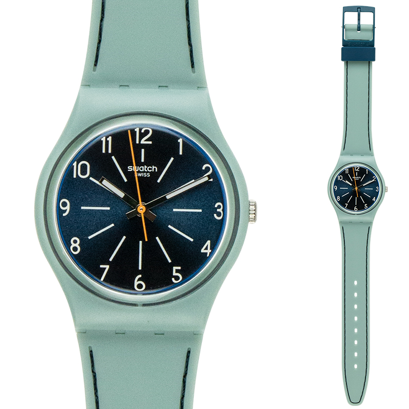 斯沃琪SWATCH女表專柜正品2016原創清新夜光石英表藍色時針GM184