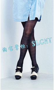 日本厚木 春款 Relish 加压显瘦 袜FP60150 方格纹 60D连裤 正品