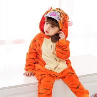 小老虎演出服儿童睡衣派对角色扮演可爱动物表演服狐假虎威亲子装