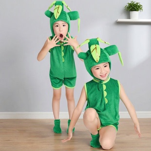 六一儿童小树演出服幼儿园绿树服装旁白植物装扮小童化妆舞会夏薄