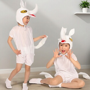 六一儿童白狐狸演出服cos服幼儿园森林动物主题话剧狐假虎威表演5
