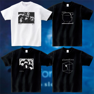 slowdive慢潜乐队盯鞋 男女T恤 自赏摇滚瑞秋Rachel黑白色纯棉短袖