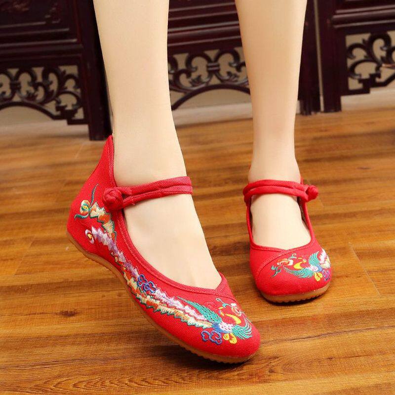 一件代发2020新老北京布鞋彩凤升级版绣花鞋女布鞋民族风舞蹈鞋