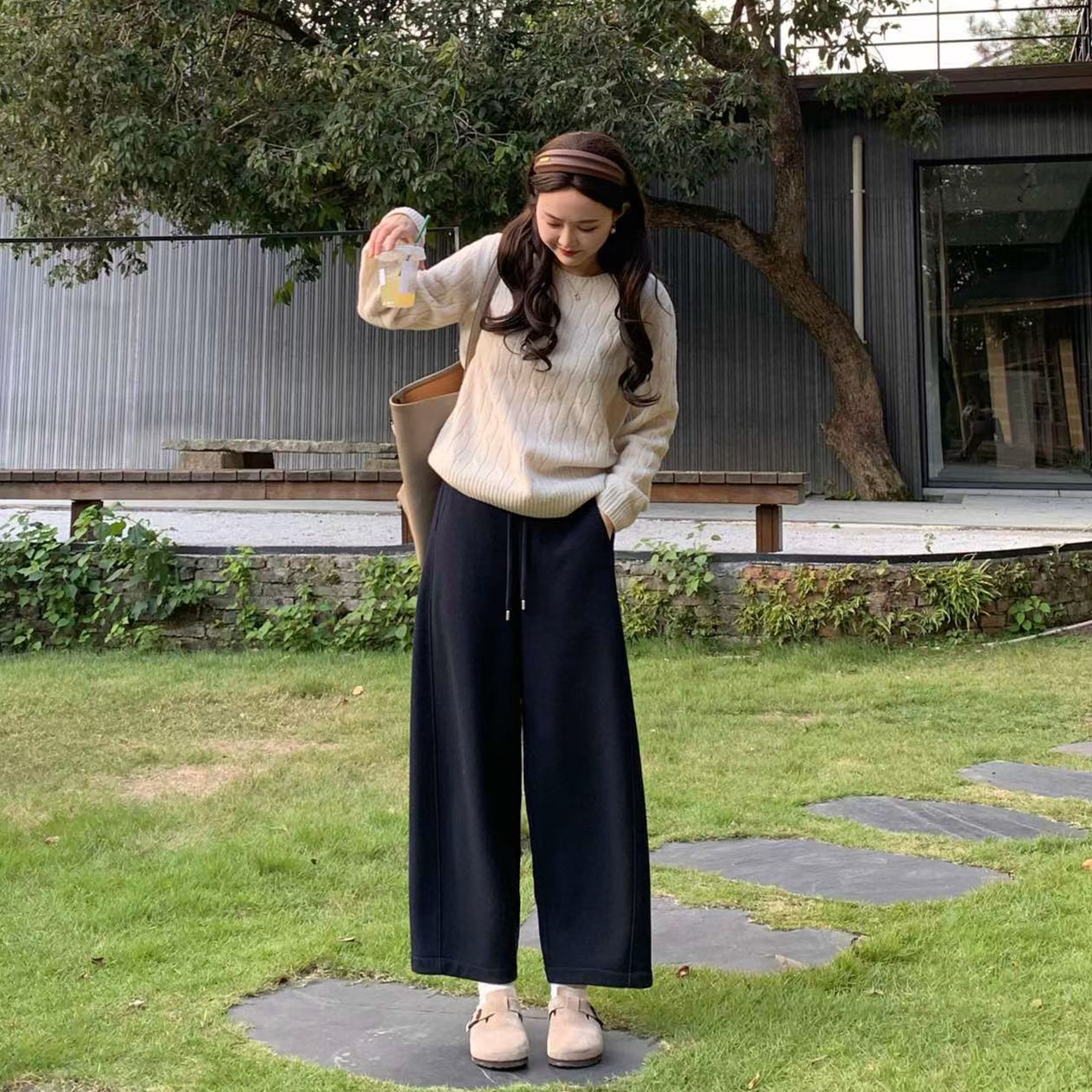 Seawhen海维恩 2025冬季新款醋酸羊毛加绒牛仔裤企鹅裤茧型裤3768