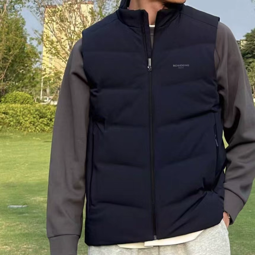 波XX【90鹅绒】25新款短款轻薄羽绒马甲立领保暖务内胆B250134101