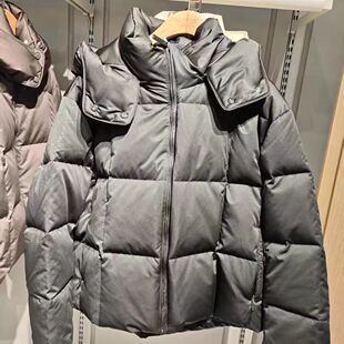 波家25新款鹅绒服女短款时尚轻奢品质含桑蚕丝柔肤面料B250244192