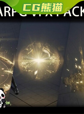 UE5虚幻5.4-5.7 ARPGVFXPack02 金色魔法能量球爆炸魔法攻击特效