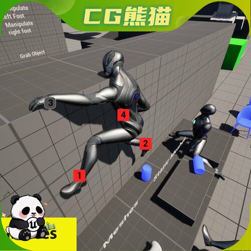UE5.7-8 Multiplayer Physics Limbs Active Ragdoll Grab System