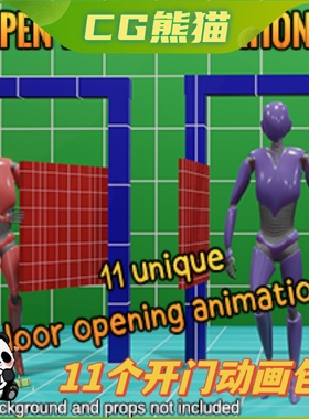 UE4虚幻5 Open Door animations 11个开门踢门动画包