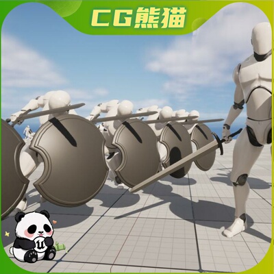 UE5虚幻5 Dynamic Sword Shield Animations Bundle 动态剑盾动画