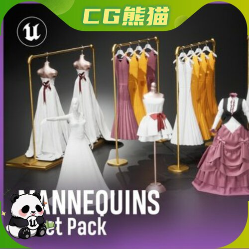 UE5.6-5.7 Mannequins Asset Pack 人体模型服装展示模型乐器咨询