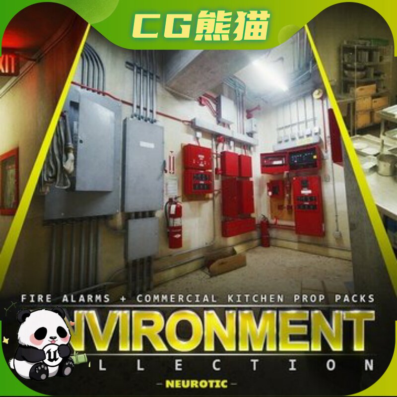UE5 Fire Alarms Commercial Kitchen Environment Collection