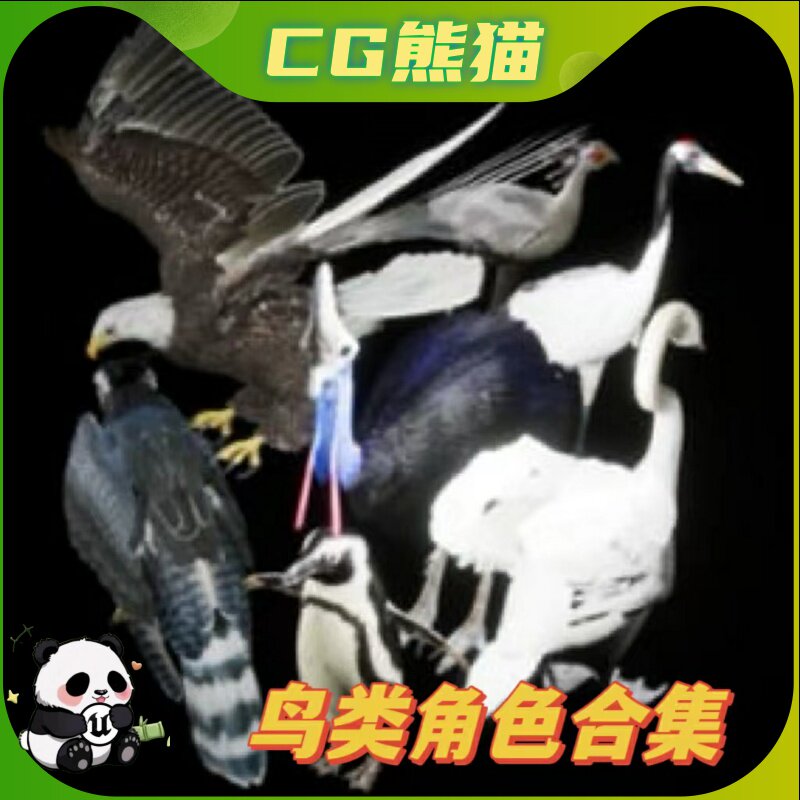 UE5虚幻5 Complete Birds Pack 各种鸟类老鹰天鹅角色模型带动画