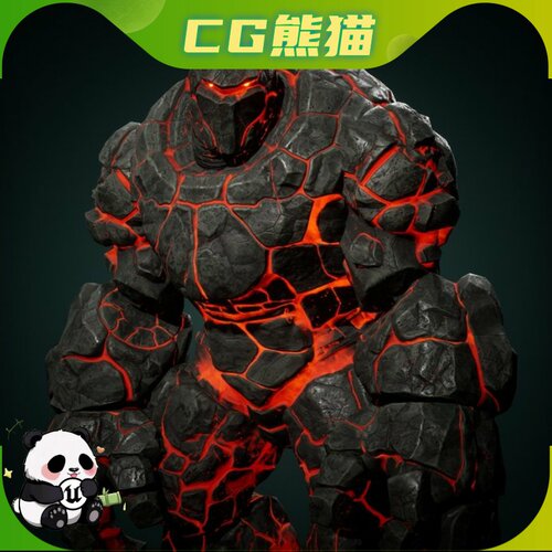 UE5虚幻5 Stone Golem 奇幻游戏石头傀儡BOSS模型 乐器咨询