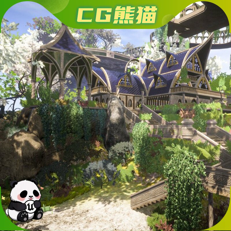UE5 Elf Sky Endless City Mysterious Orbital Temple 神秘神殿