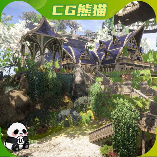 UE5 Elf Sky Endless City Mysterious Orbital Temple 神秘神殿