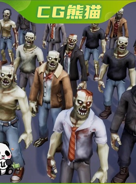 UE5虚幻5 Toon Zombies 卡通低多边形僵尸丧尸角色模型