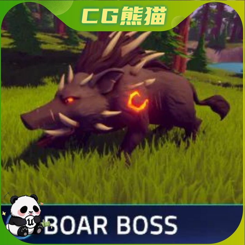 UE4虚幻5.3 Stylized Boar Boss - RPG Forest Animal 风格化野猪