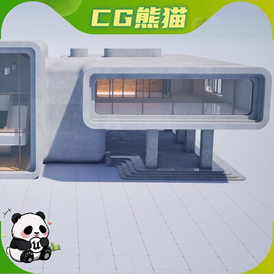UE5.5-5.8 UB Brutalism house modular home 野兽派风格模块住宅