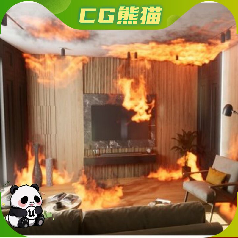 UE5虚幻5.3-5.8 Interior Fires VDB 室内着火起火火灾火光特效