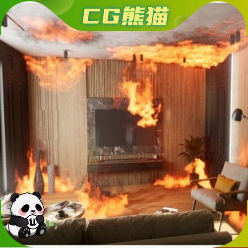 UE5虚幻5.3-5.8 Interior Fires VDB 室内着火起火火灾火光特效