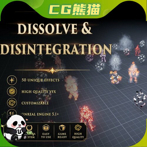 UE5.1-5.8 Dissolve Disintegration FX 溶解融化崩解特效