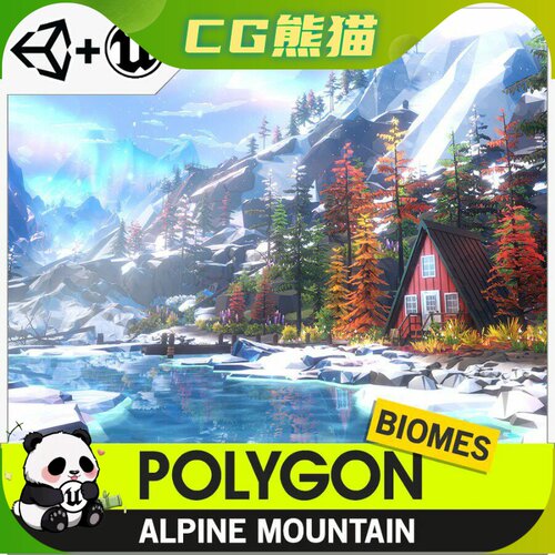 UE4虚幻5 POLYGON Alpine Mountain Nature Biome 卡通阿尔卑斯山