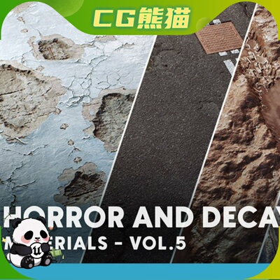 UE4虚幻5 Horror and Decay VOL.5 Urban Surfaces 腐朽材质