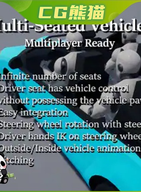 UE4虚幻5 Multi-Seated Vehicles (Multiplayer Ready) 多座车