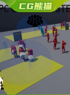 UE4虚幻5 NPC Crowd System 互动人群聊天对话蓝图系统