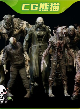 UE4虚幻5 SuperZombie Pack 射击游戏丧尸角色模型合集8个