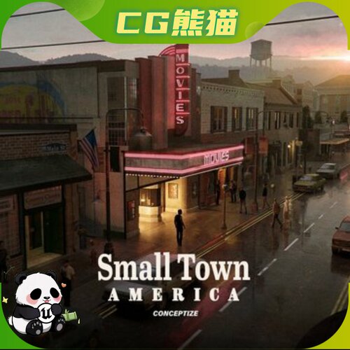 UE5.4-5.7 Small Town America 3D Pack USA buildings 美国小镇