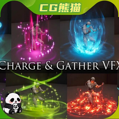 UE5虚幻5.2-5.7 Charge and Gather VFX 充电和收集视觉特效