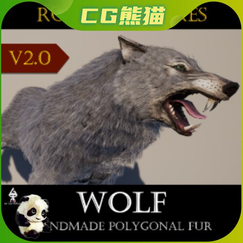 UE4虚幻5 ROG Creatures: Wolf 写实狼动物模型含动画带毛发