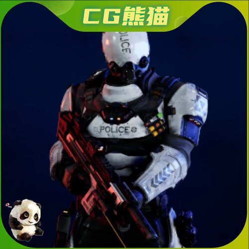 UE4虚幻5 SWAT V1.1 赛博朋克特警特种兵机器人角色模型