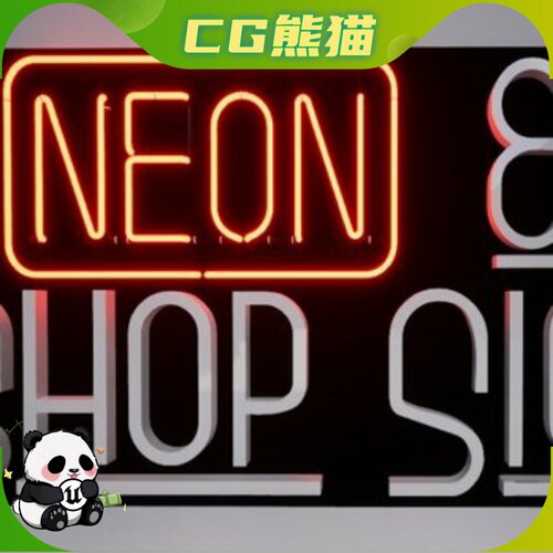 UE5虚幻5 Neon Shop Signs 霓虹灯和商店招牌模型道具 乐器咨询