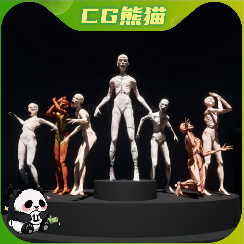 UE4虚幻5 Horror Creature The Thin Woman 恐怖游戏女鬼角色模型