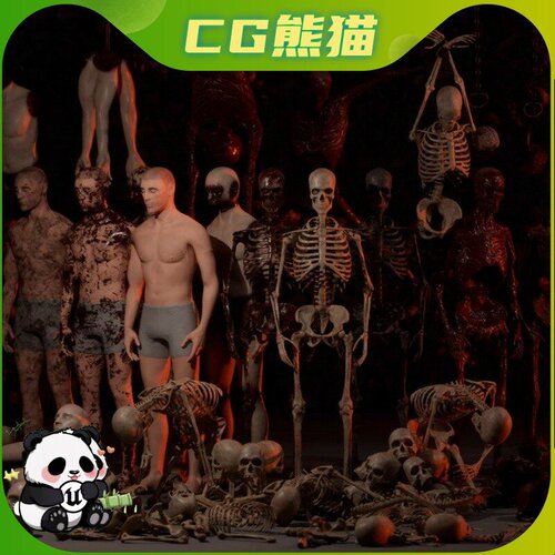 UE5虚幻5.8 Morbid Horror Pack V3 病态恐怖骷髅角色模型