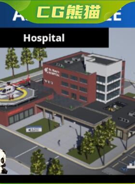 UE4虚幻5 Assetsville Modular Hospital 低聚资产包模块化医院