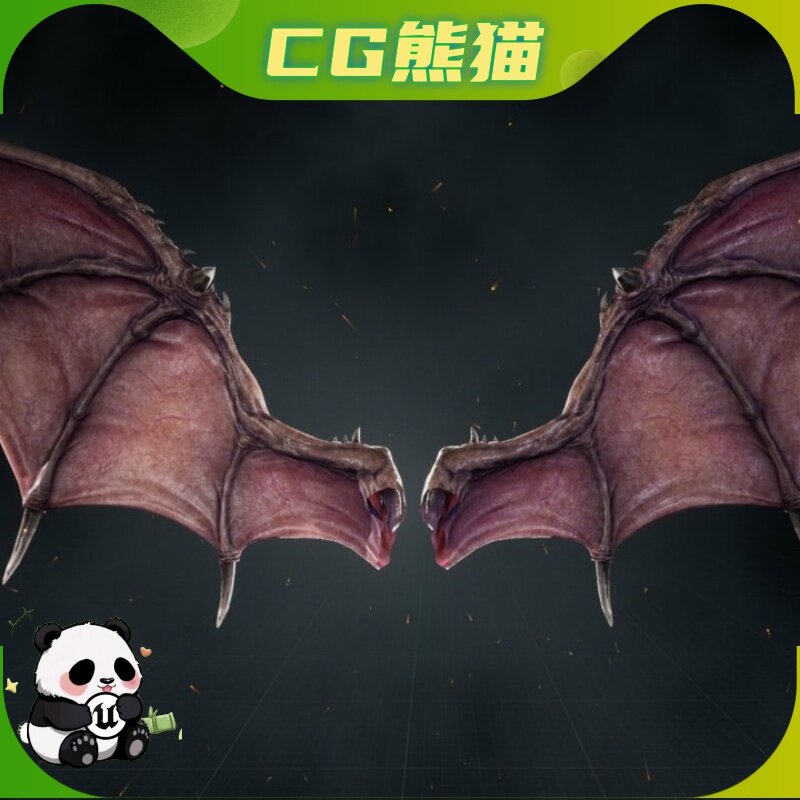 UE5虚幻5 Demon Wings 游戏恶魔之翼翅膀模型