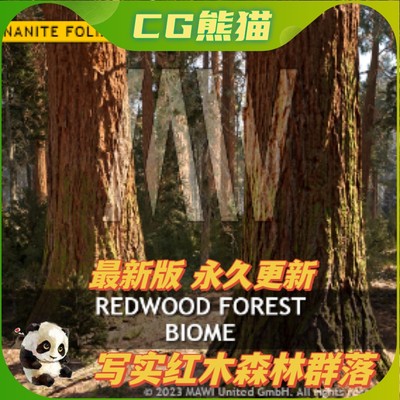 UE5虚幻5 MW Redwood Trees Forest Biome V4.1.4 红木森林群落