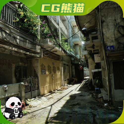 UE5.7 Saigon Alley 写实扫描西贡贫民窟胡同小巷子城中村场景