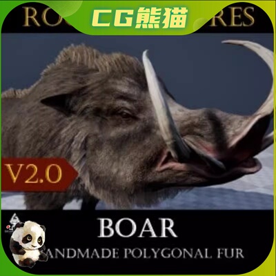 UE4虚幻5 ROG Creatures: Boar 写实野猪角色模型带动画